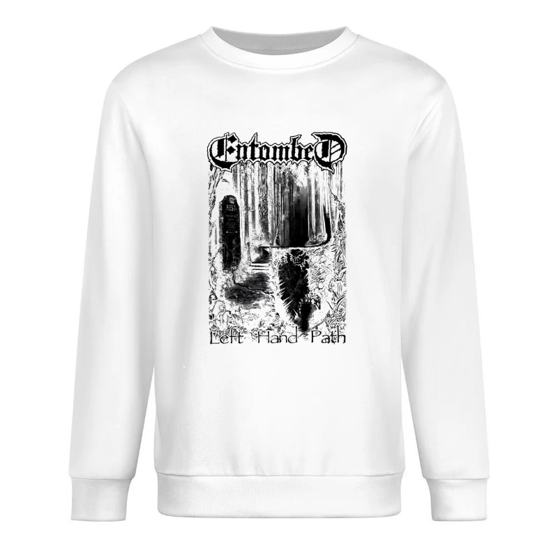 Entombed Left Hand Path Black White Male Pullover Sweatshirt