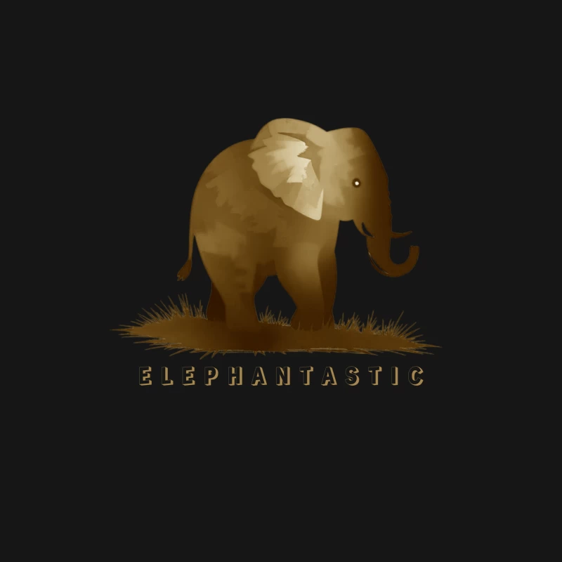 Elephantastic - Vintage Elephant Silhouette Illustration with Typography Female Long Sleeve T-Shirt