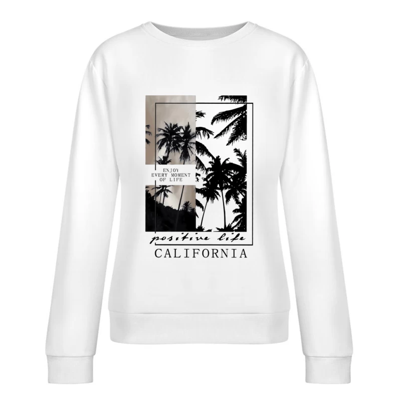 Palmenabend in Kalifornien Damen Pullover Sweatshirt