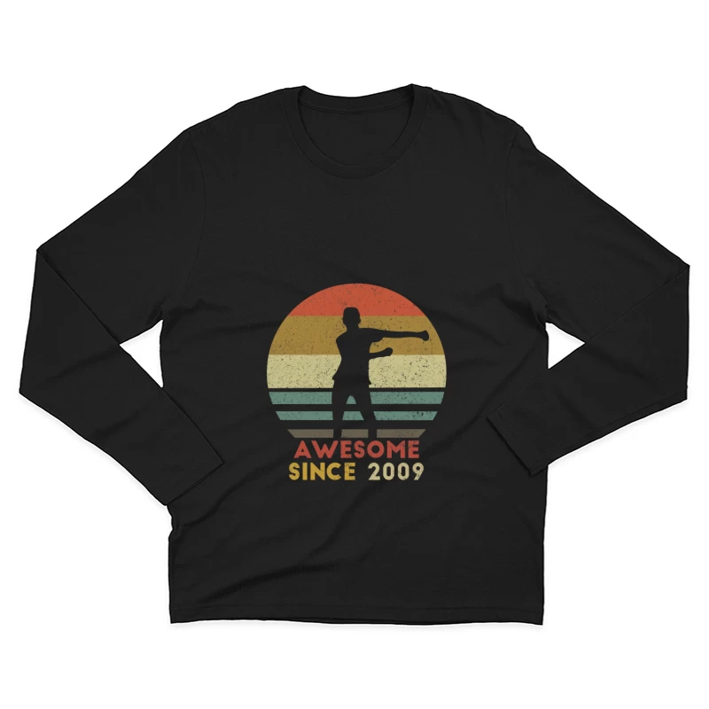 Silhouette rétro: Génial depuis 2009 Homme Manches Longues T-Shirt