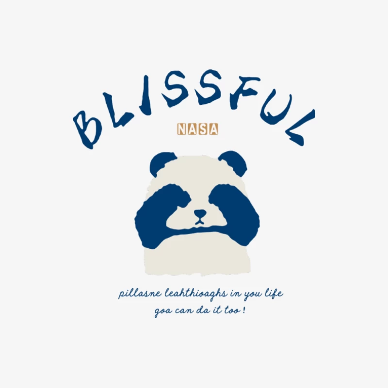 Blissful Panda Design mit Ermutigungsspruch Herren Langarm T-Shirt