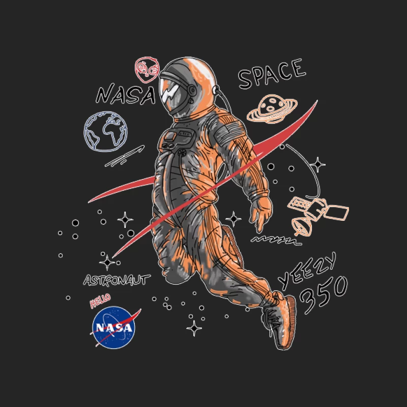 Astronaut mit Yeezy und NASA-Thema im Weltraum Damen Pullover Sweatshirt