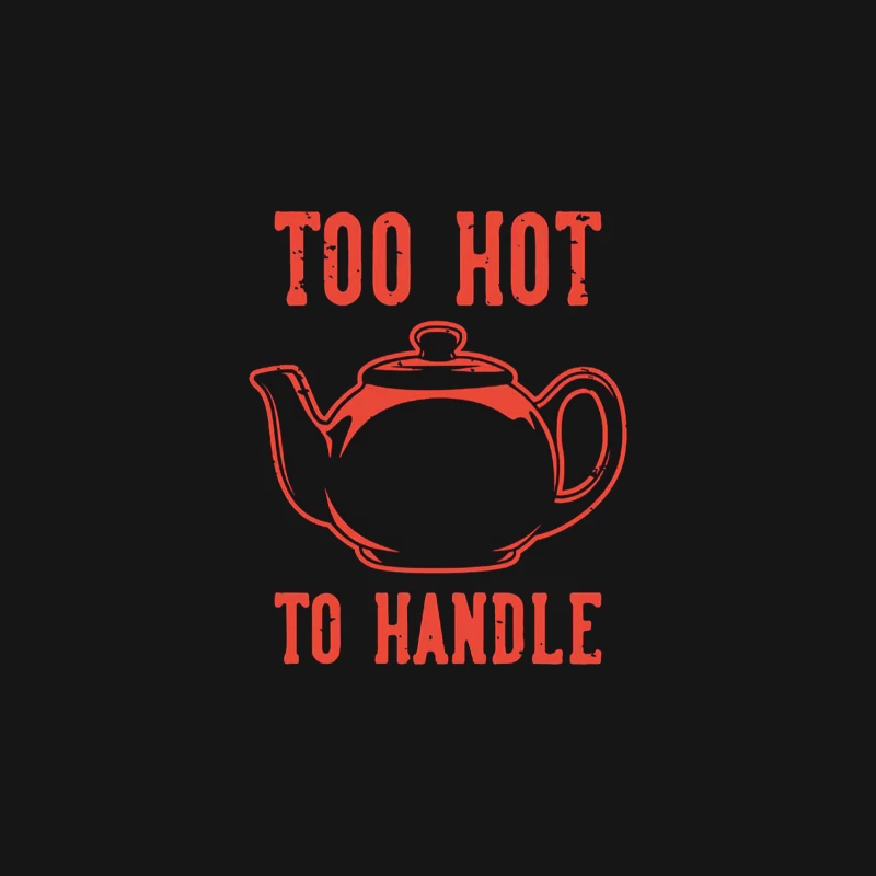 Too Hot to Handle: Red Teapot Typography Male Long Sleeve T-Shirt