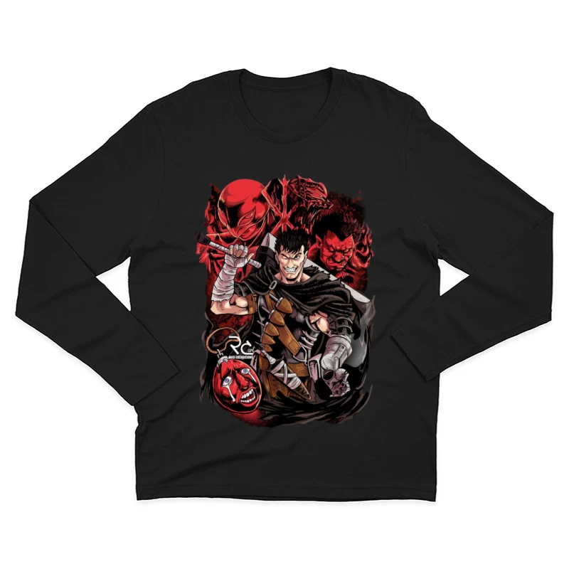 Düstere Krieger und Dämonen Herren Langarm T-Shirt