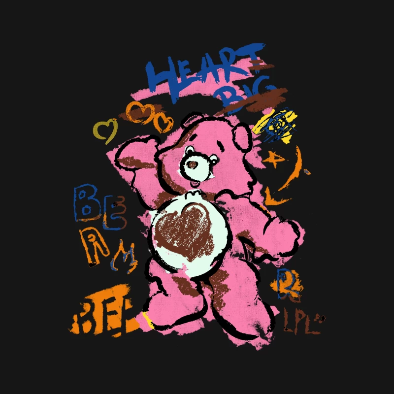 Bunter Teddybär mit großen Herzen Herren T-Shirt