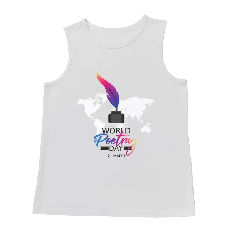 Vibrant World Poetry Day Illustration Male Tank Top