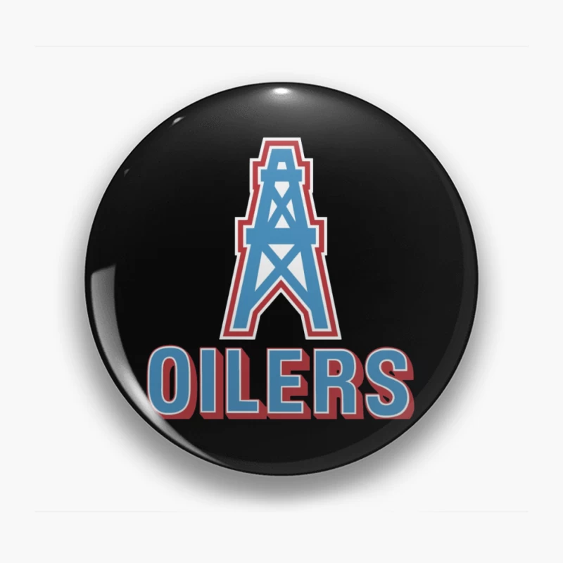 Houston Oilers Vintage NFL Team Logo with Oil Derrick Symbol Pin