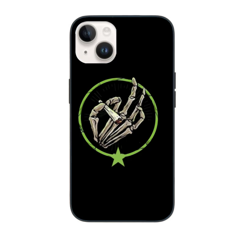 Skull finger with smoke iPhone Case