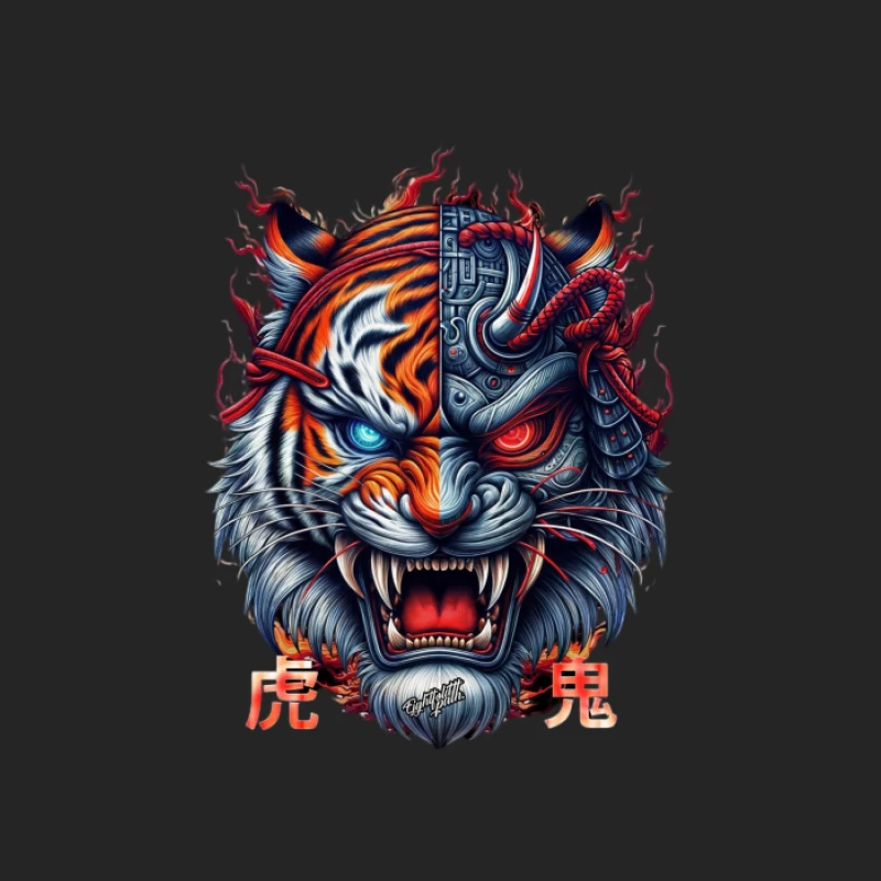 Visage de Tigre Samouraï Homme Sweat-shirt à enfiler