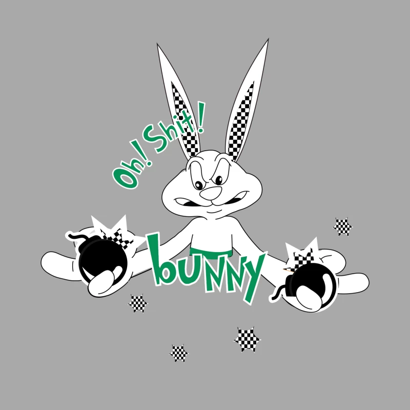 Comic-Hase mit Bomben Damen Pullover Hoodie