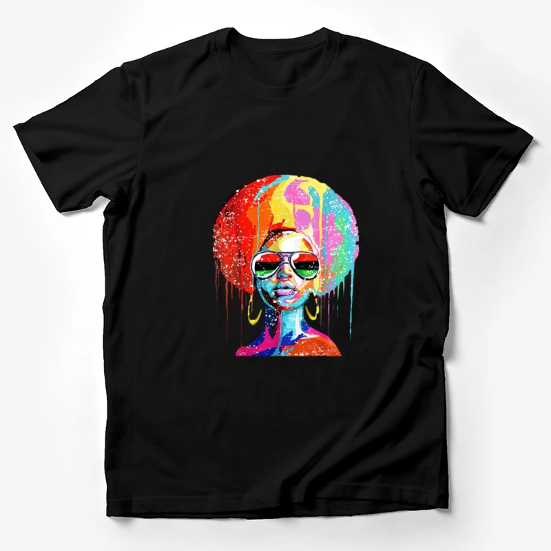 Bunte Afro-Kunst mit Sonnenbrille Herren T-Shirt