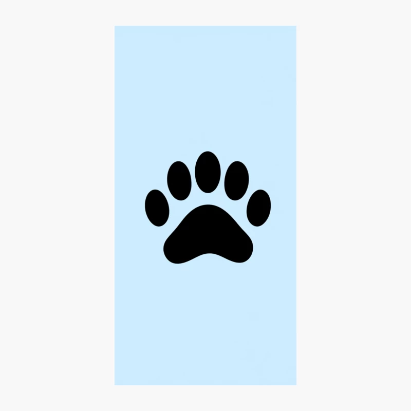 Pet Paw Print Icon on Blue Background iPhone Case