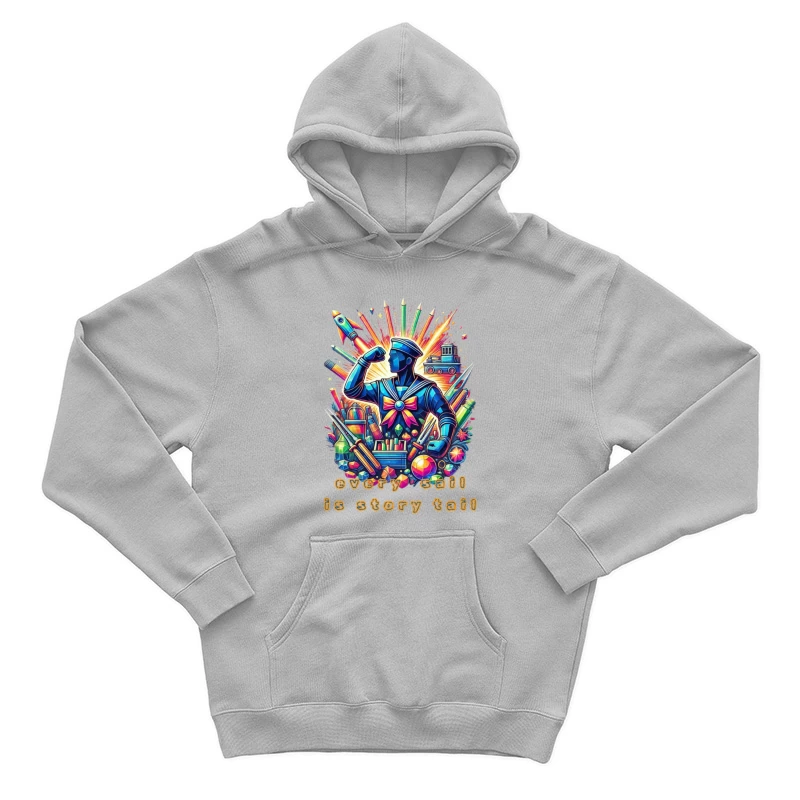 Whimsical Story Time Sailor with Educational Toys and Books Male Pullover Hoodie