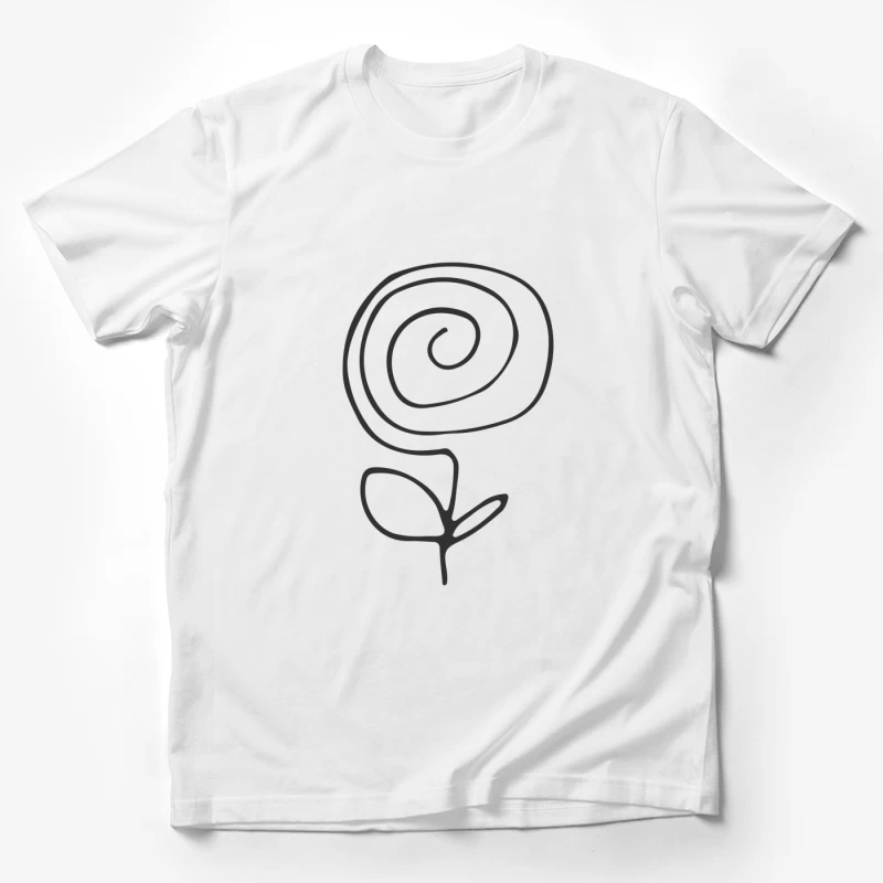 Fleur Stylisée en Spirale Noire Homme T-Shirt