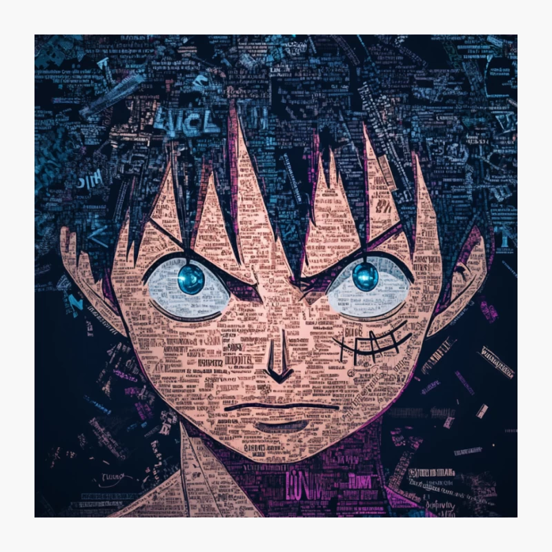 Anime-Inspired Graffiti Art: Manga Character in Typography Pin