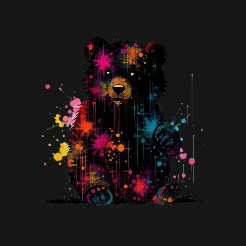 Cosmic Watercolor Teddy Bear Art Mouse Pad