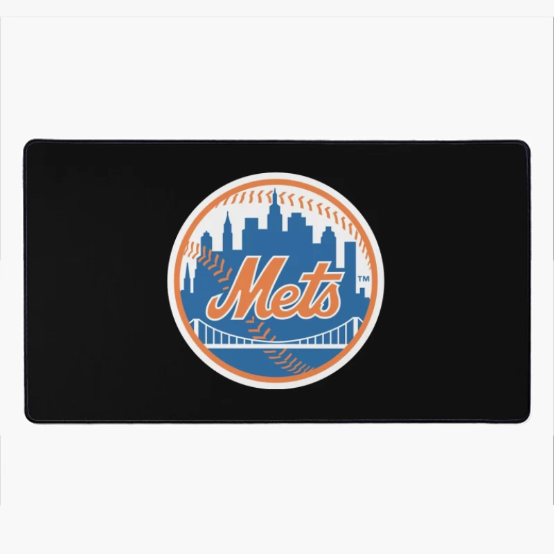 New York Mets MLB Baseball Team Logo with City Skyline Desk Mat