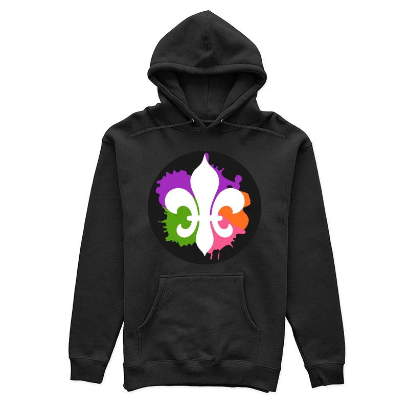 Fleur-de-lis avec éclaboussures colorées Femme Sweat à capuche