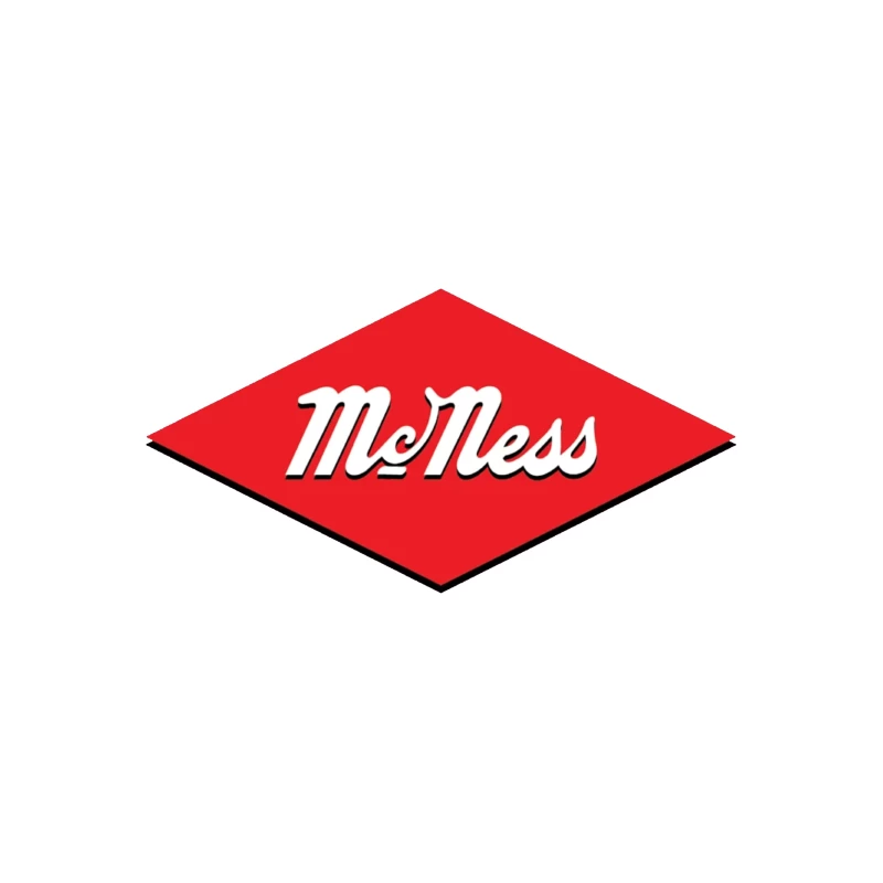 Vintage McNess Diamond Logo in Red and White Desk Mat