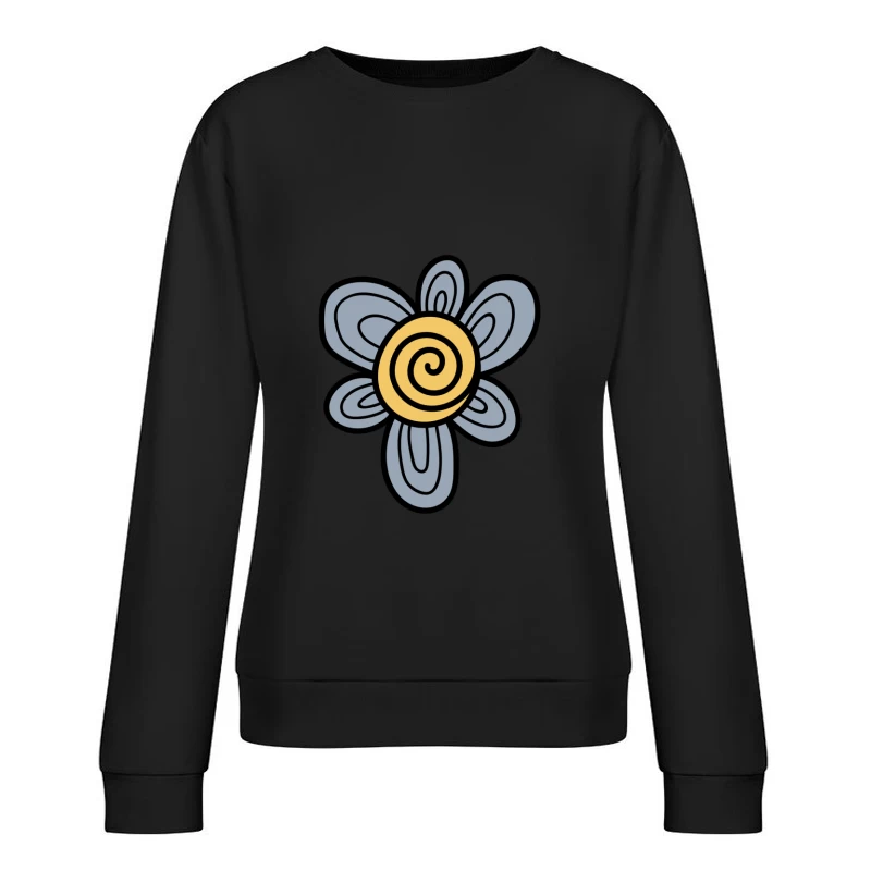 Fleur abstraite avec centre en spirale Femme Sweat-shirt à enfiler
