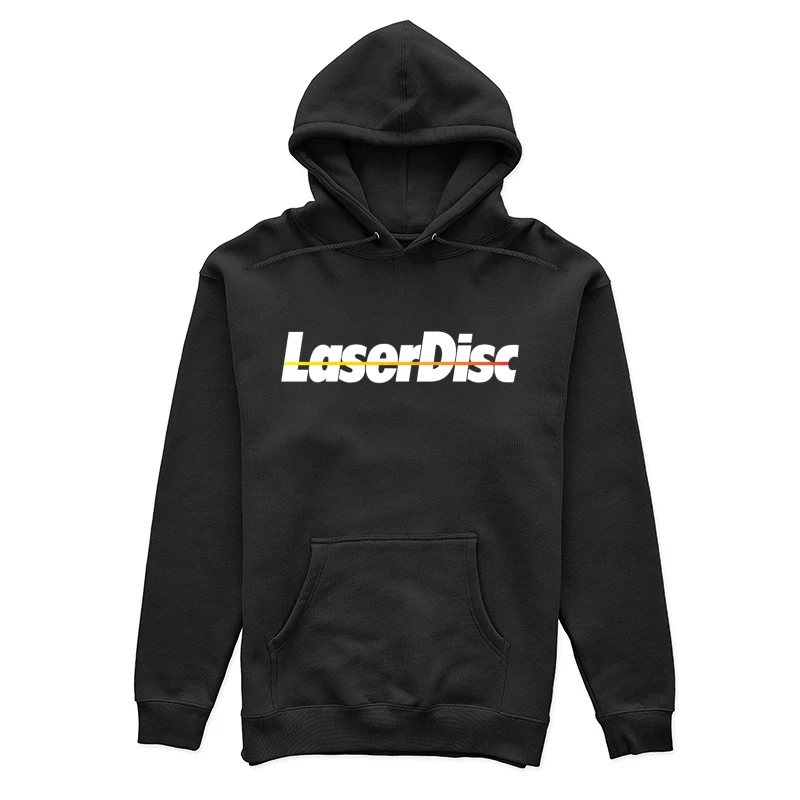 Retro Laser Disc Logo with Typography Outline Female Pullover Hoodie