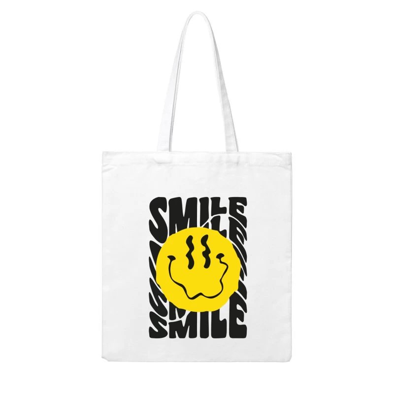 Trippy Smile – Psychedelic Vibes Cotton Tote Bag