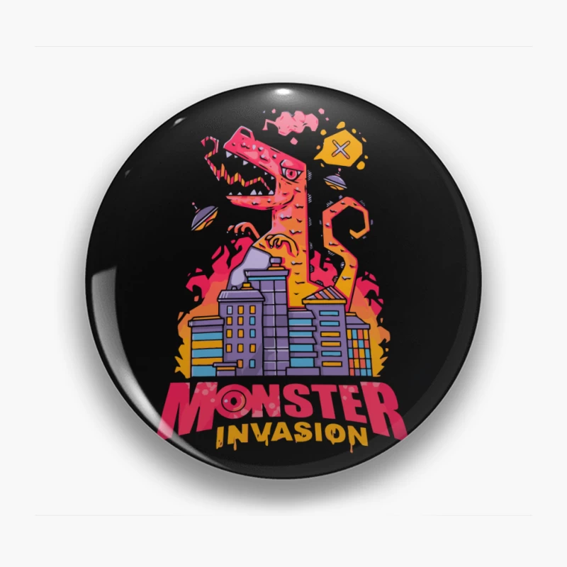 Monster Invasion: A Colorful Cartoon Illustration Pin