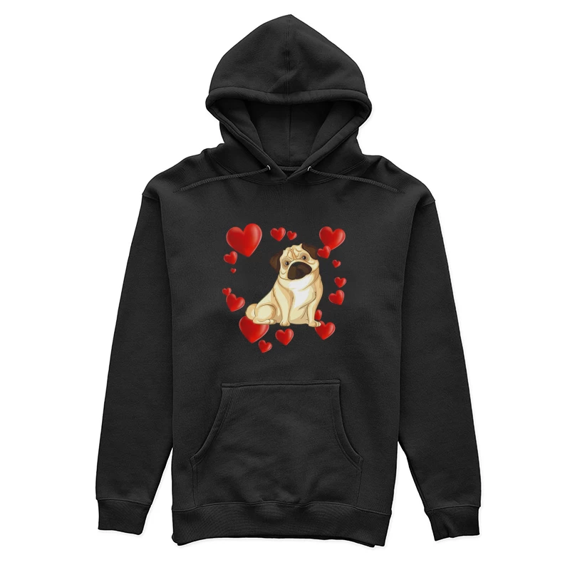 Chien adorable entouré de cœurs Femme Sweat à capuche