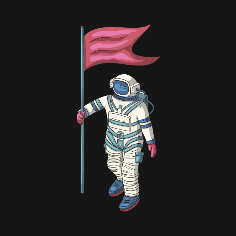 Astronaut mit Fahne Herren Langarm T-Shirt