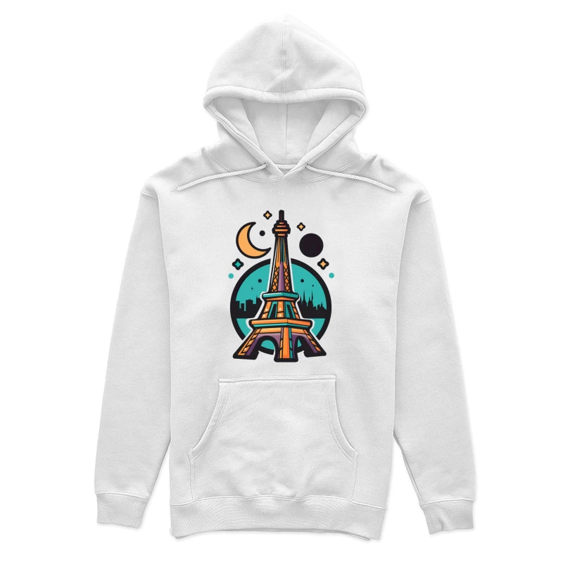 Tour Eiffel stylisée la nuit Femme Sweat à capuche