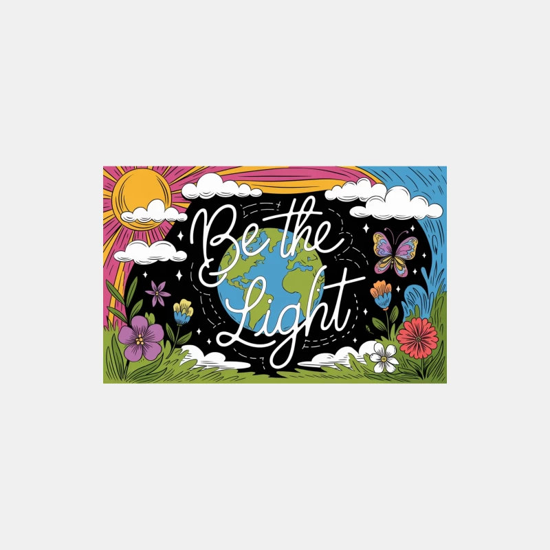 Vibrant Inspirational Earth Illustration: Be the Light Male Tank Top