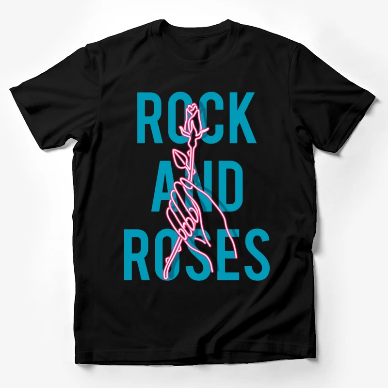Rock et Roses - Design néon artistique Homme T-Shirt