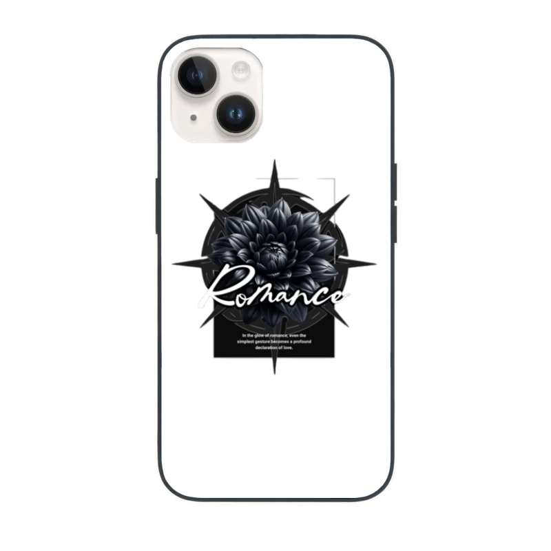 Dark Romance: Black Dahlia with Love Quote iPhone Case