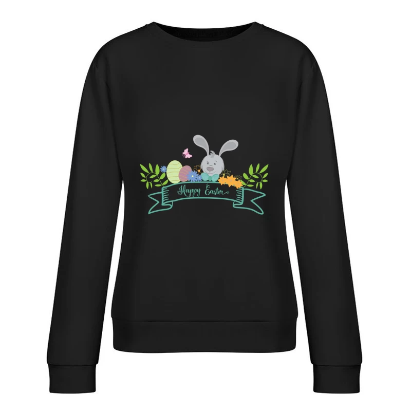 Lapin de Pâques avec œufs colorés Femme Sweat-shirt à enfiler