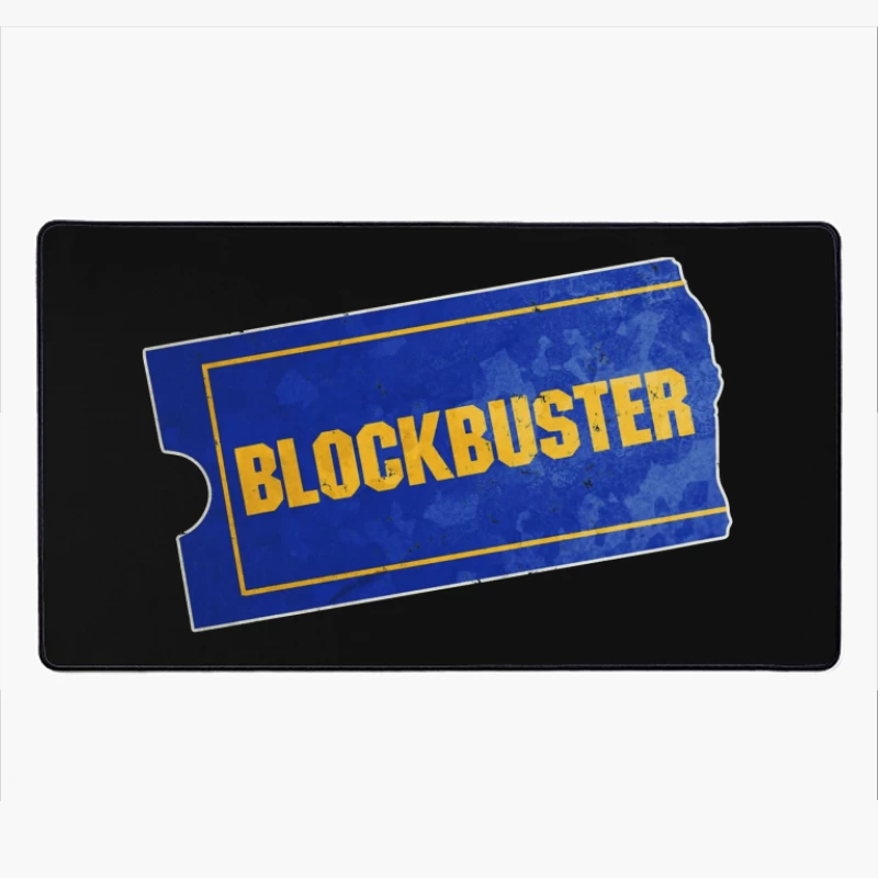 Vintage Blockbuster Video Rental Store Logo Ticket Desk Mat