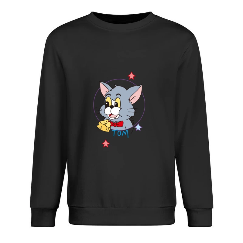 Tom die Cartoon-Katze mit Sternen Herren Pullover Sweatshirt