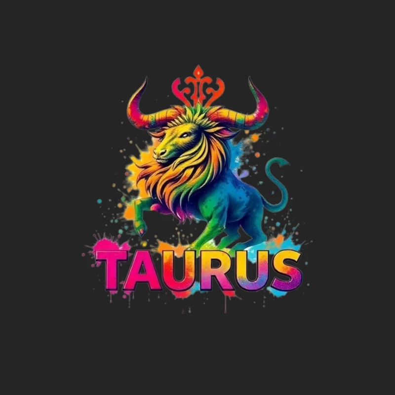 Colorful Taurus Zodiac Illustration Female Pullover Sweatshirt