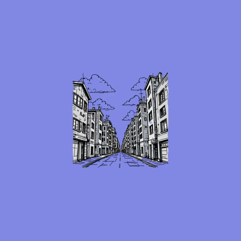 Monochrome Cityscape with Urban Architecture Coffee Mug