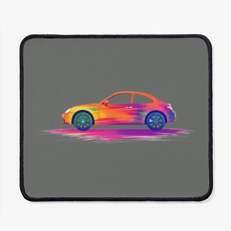 Artistic Side View of a Colorful Car Mouse Pad