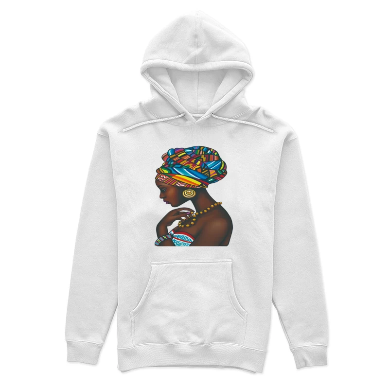 Frau mit buntem Kopftuch Damen Pullover Hoodie