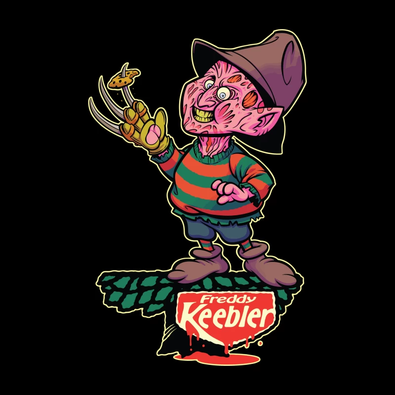 Freddy Keebler: A Whimsical Horror Parody Throw Pillow