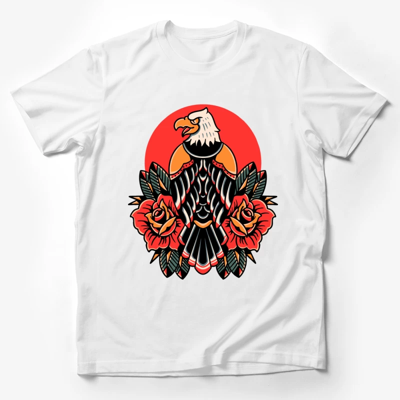 Eagle and Roses Tattoo Art Male T-Shirt