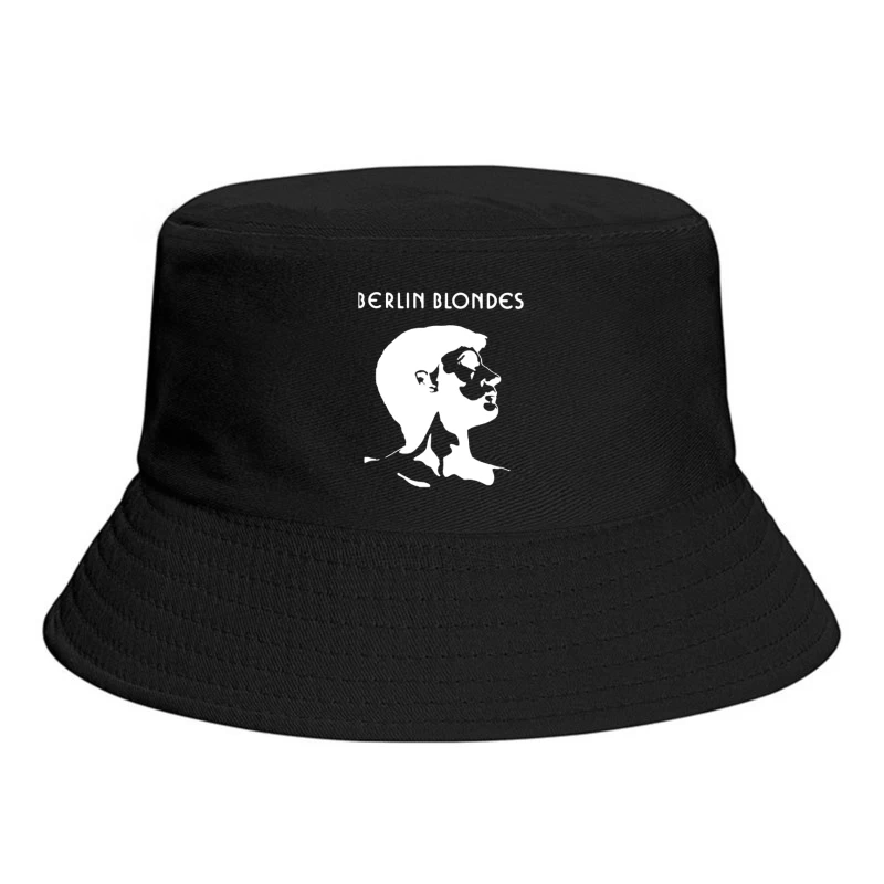 Minimalist Line Art Profile with Berlin Blondes Text Bucket Hat