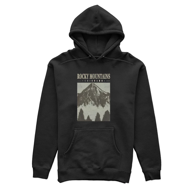 Rocky Mountains Illustration in Colorado Damen Pullover Hoodie