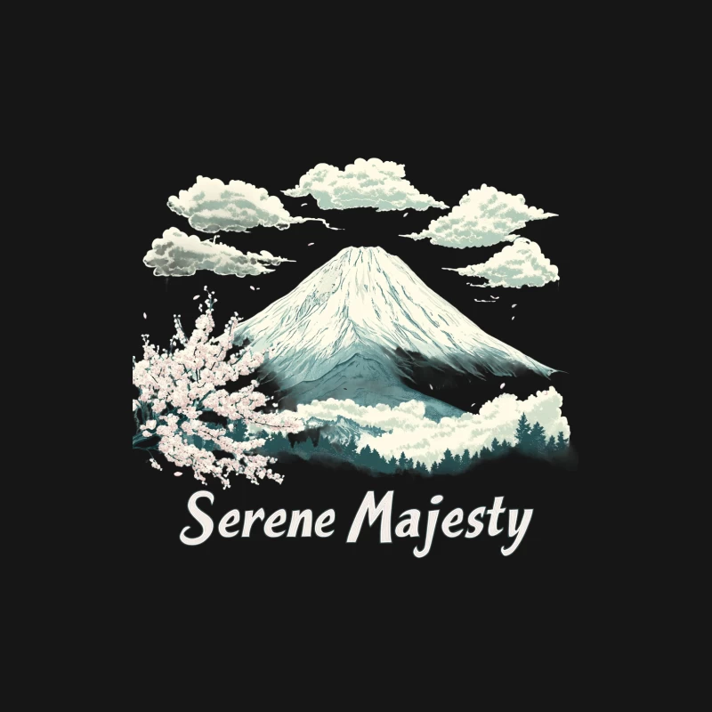 Serene Majesty of Mount Fuji with Cherry Blossoms Female Long Sleeve T-Shirt