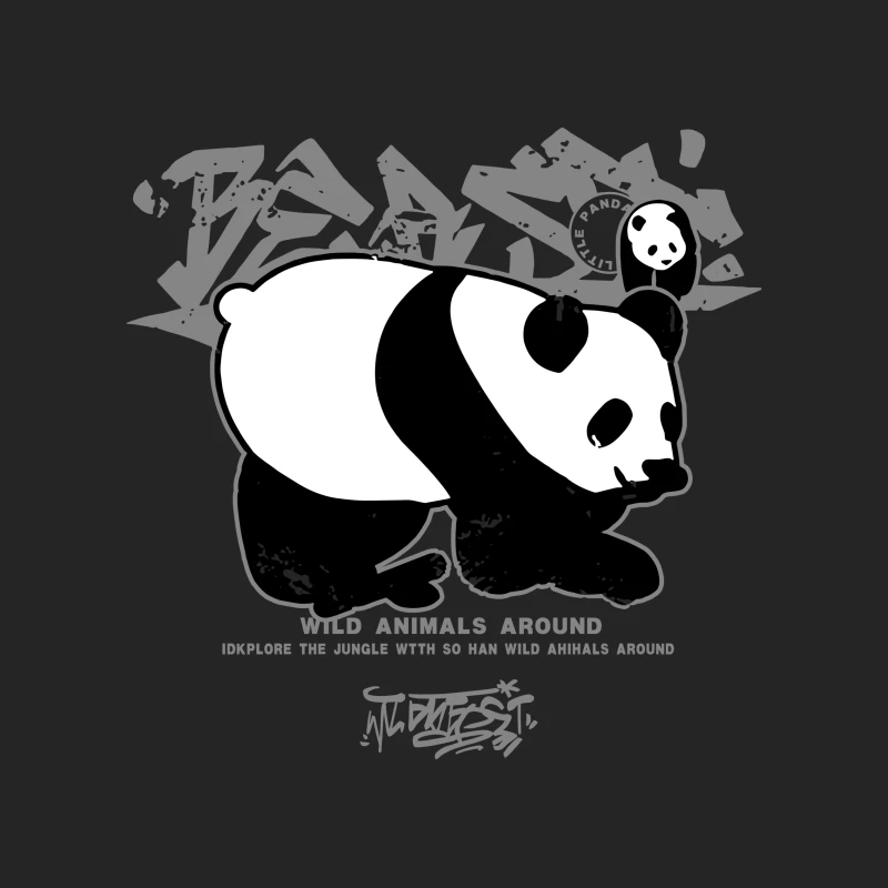 Panda-Graffiti: Wilde Tiere im Dschungel Herren Pullover Sweatshirt