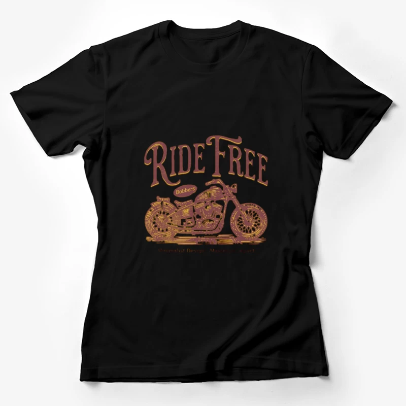 Rouler Libre avec Design Minimaliste de Moto Femme T-Shirt