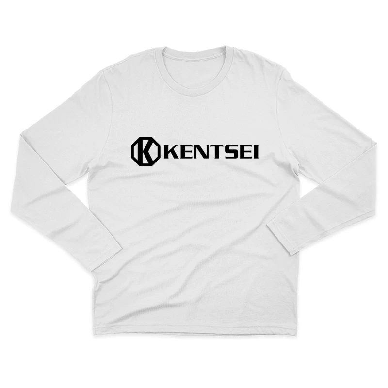 Kensei Black and White Geometric Brand Logo Male Long Sleeve T-Shirt