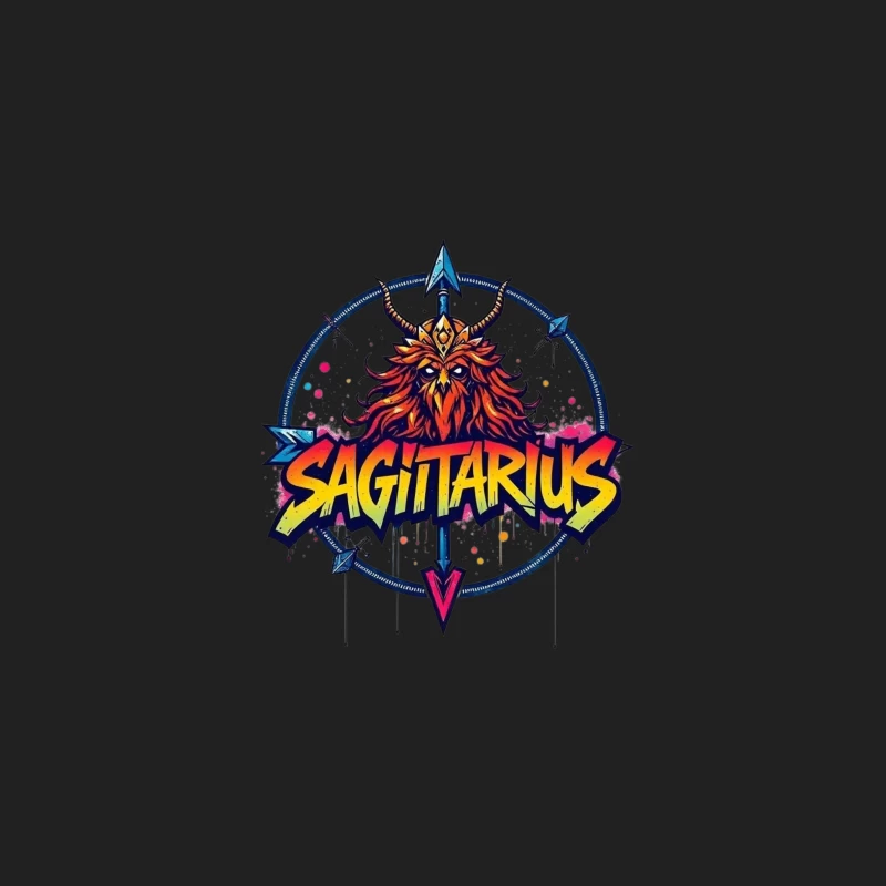 Sagittarius Zodiac Sign Illustration Bucket Hat