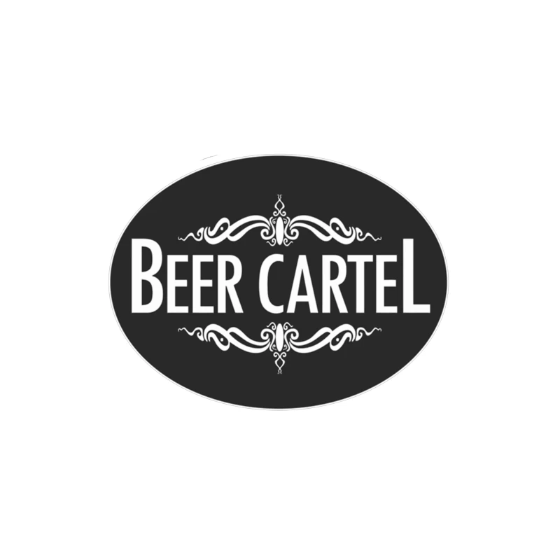 Elegant Black and White Beer Cartel Logo with Ornamental Frame Throw Pillow